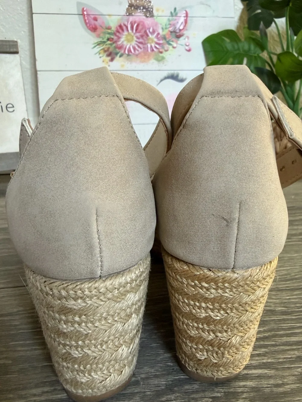 Chinese Laundry Bundle Pair Scallop Strap Wedge Espadrille Sandals Black Beige 7